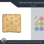 Woven Flower Square Dance Rug #4 Samtuse963
