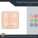 Woven Flower Square Dance Rug #5 Samtuse963