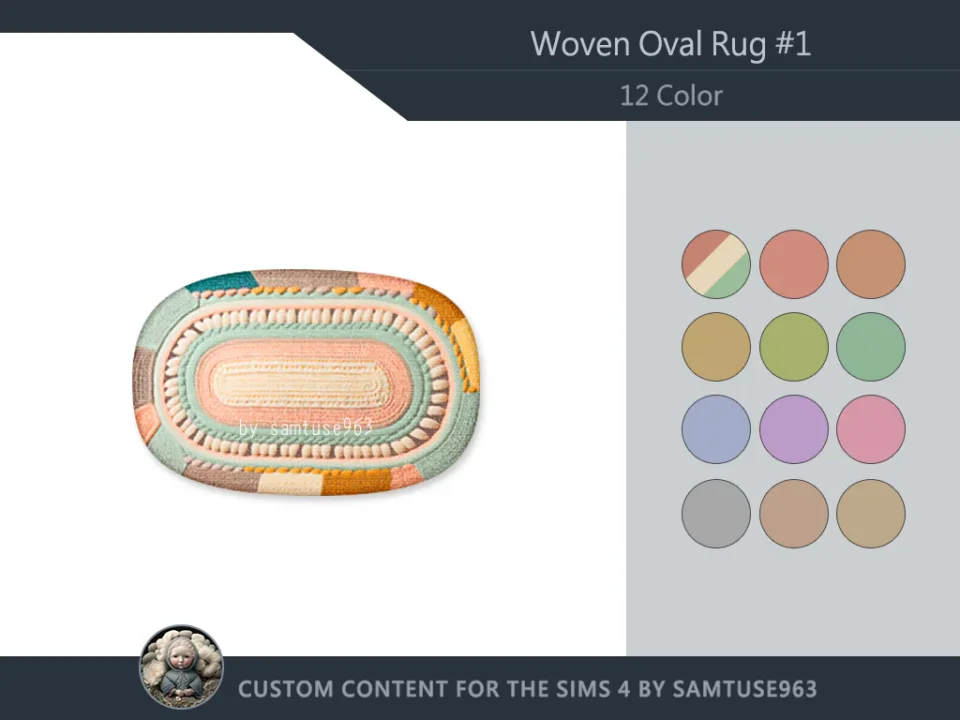 Woven Oval Dance Rug #1 Samtuse963
