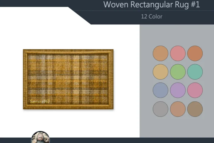 Woven Rectangular Dance Rug #1 Samtuse963