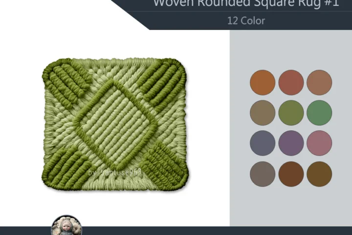 HQ Woven Rounded Square Dance Rug #1 Samtuse963