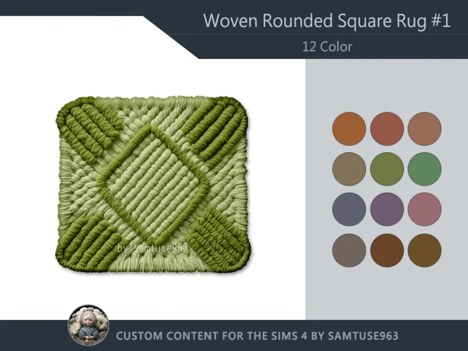 HQ Woven Rounded Square Dance Rug #1 Samtuse963
