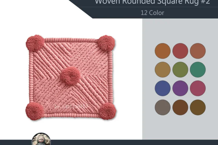 HQ Woven Rounded Square Dance Rug #2 Samtuse963