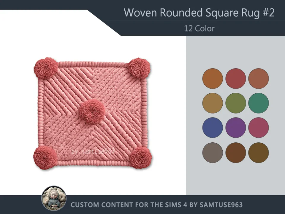 HQ Woven Rounded Square Dance Rug #2 Samtuse963