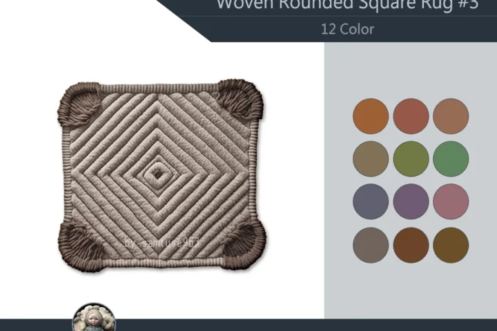 HQ Woven Rounded Square Dance Rug #3 Samtuse963