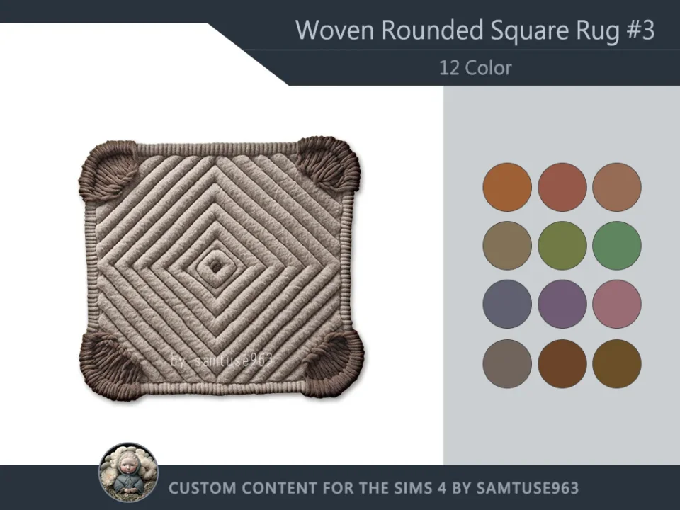 HQ Woven Rounded Square Dance Rug #3 Samtuse963