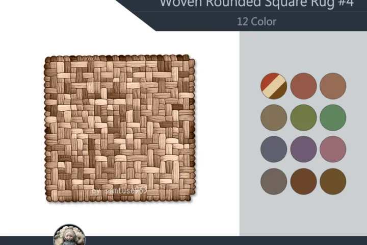 HQ Woven Rounded Square Dance Rug #4 Samtuse963