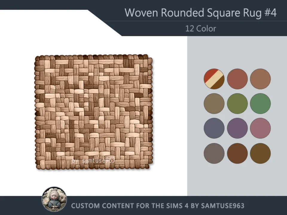HQ Woven Rounded Square Dance Rug #4 Samtuse963