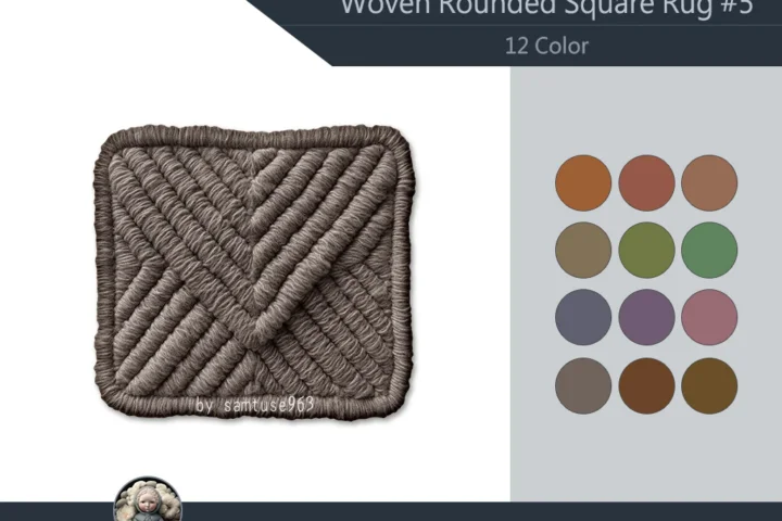 HQ Woven Rounded Square Dance Rug #5 Samtuse963