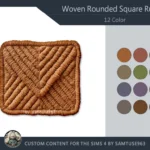 HQ Woven Rounded Square Dance Rug #5 Samtuse963
