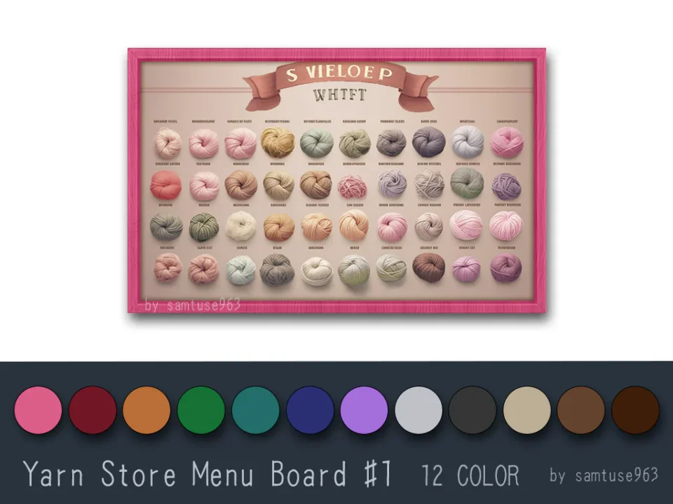 Yarn Store Menu Board #1 Samtuse963