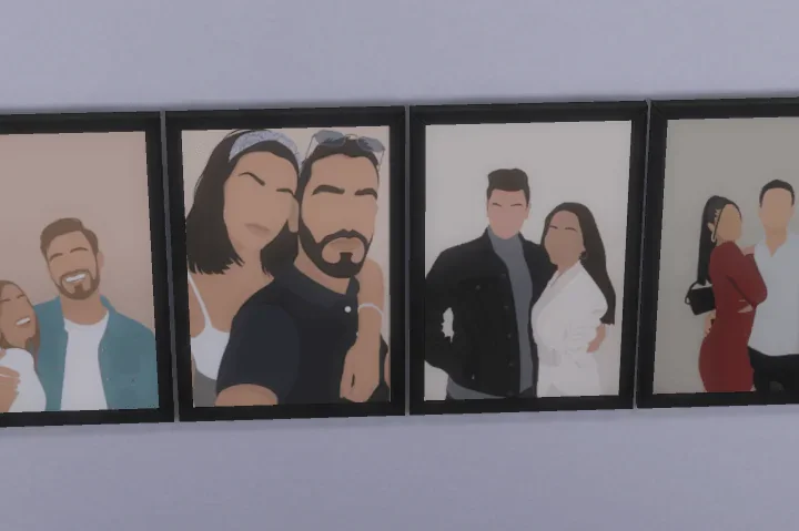 Faceless couple painting