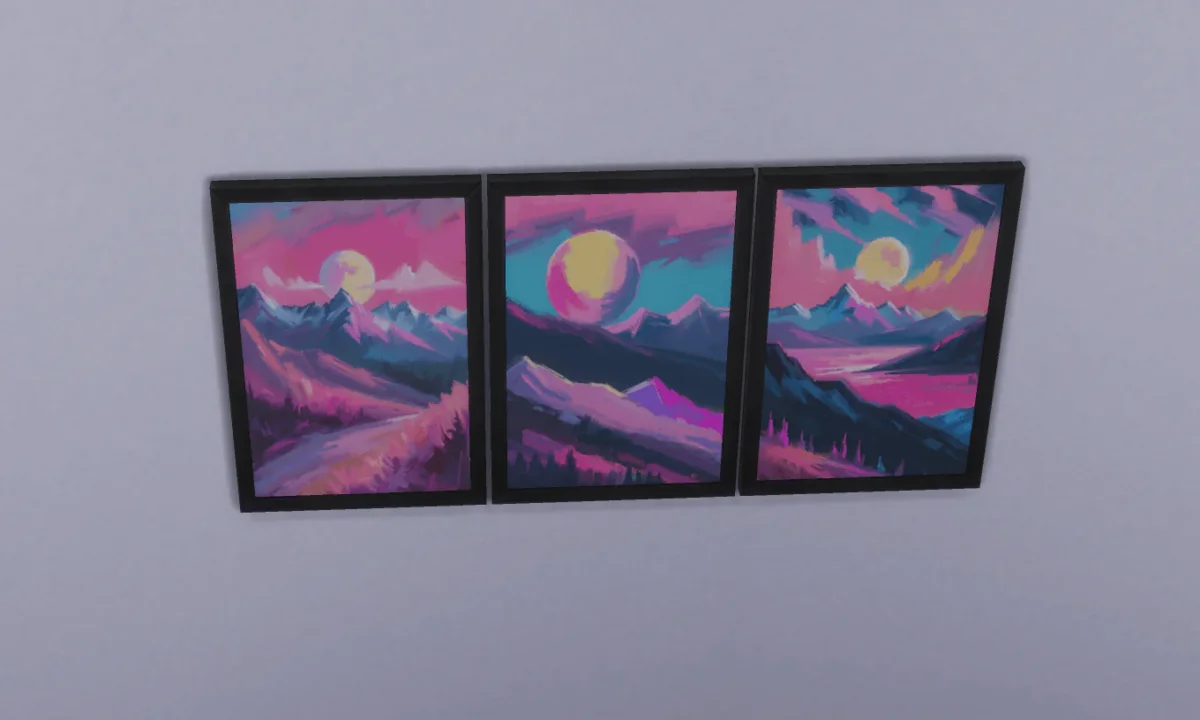 Colorful moon painting