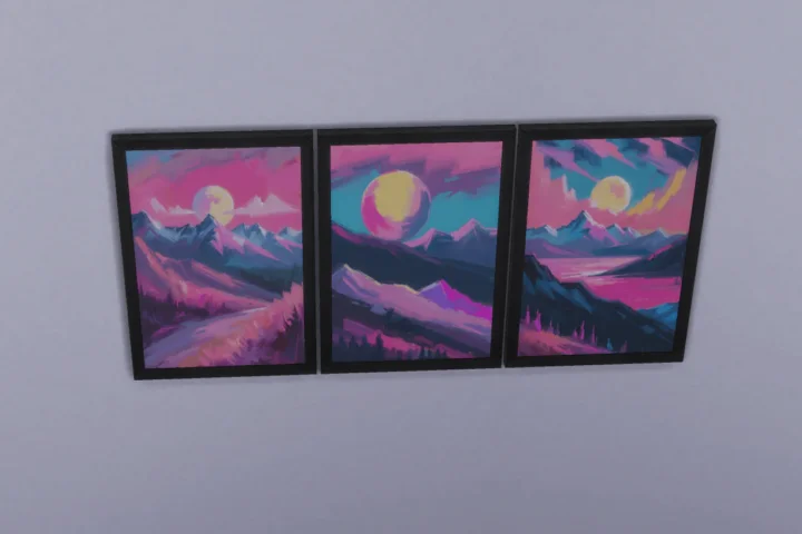 Colorful moon painting