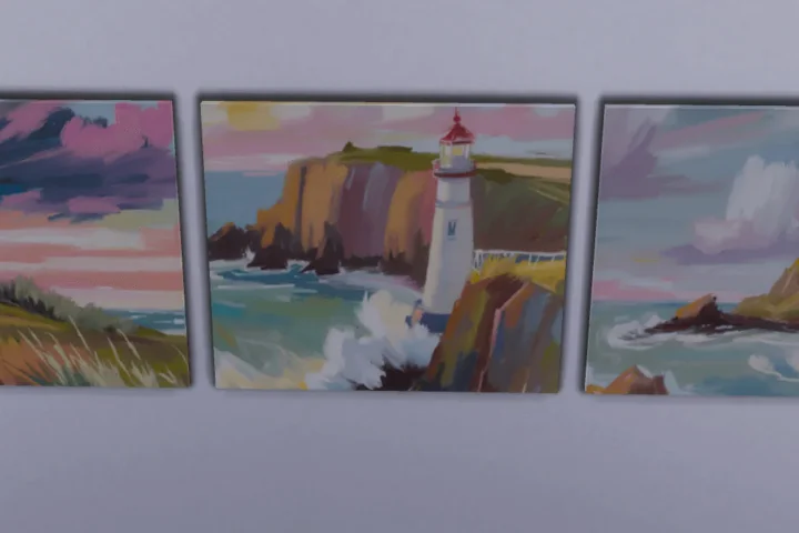 Lighthouse oil painting