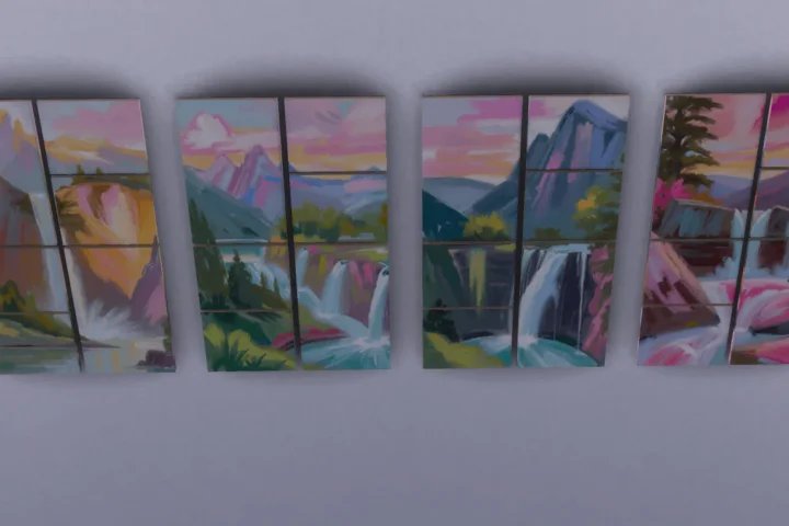 Beautiful landscape oil painting