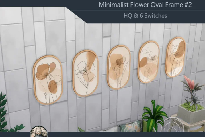 HQ Minimalist Flower Oval Frame #2 Samtuse963
