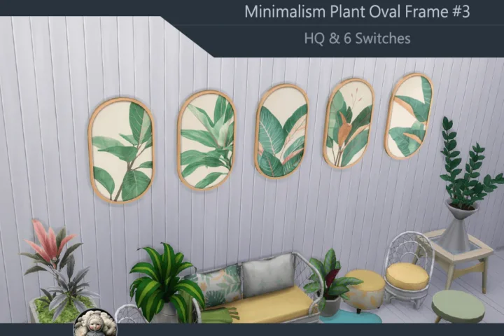 HQ Minimalist Plant Oval Frame #3 Samtuse963