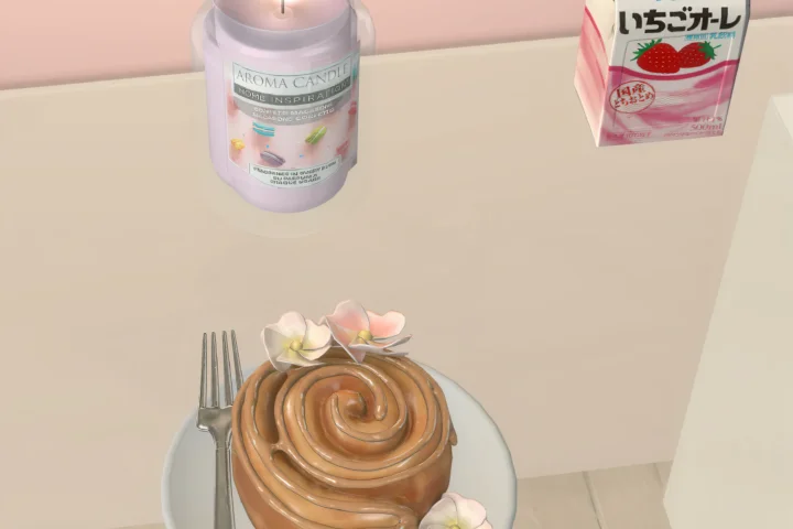 Cake slice with flowers