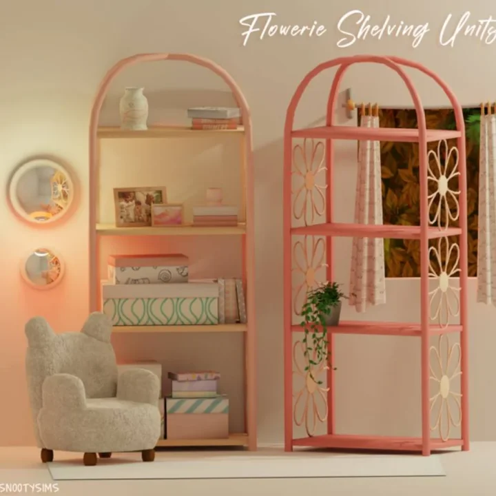 Flowerie Shelving Unit CC by SNOOTYSIMS 🌸