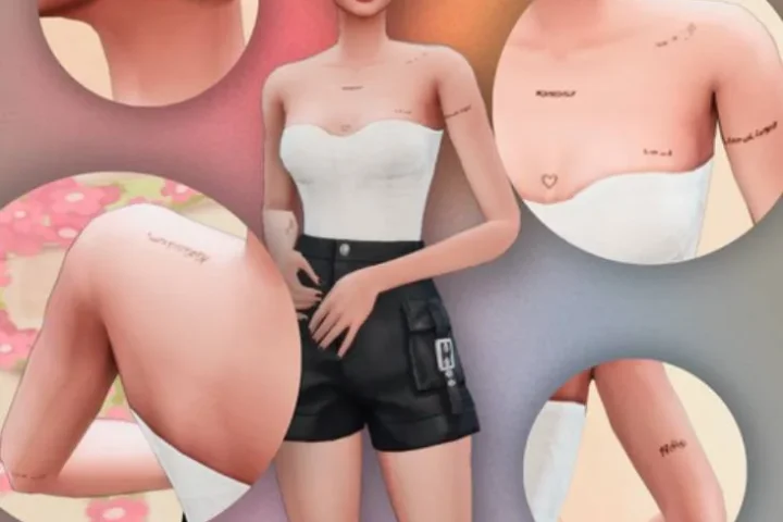 Simlish Minimalist Dainty Tattoo Set