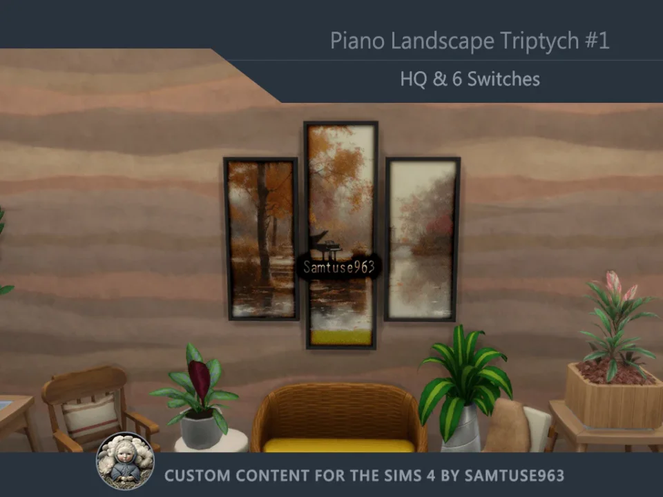 HQ Piano Landscape Triptych #1 Sellable Extra B Samtuse963