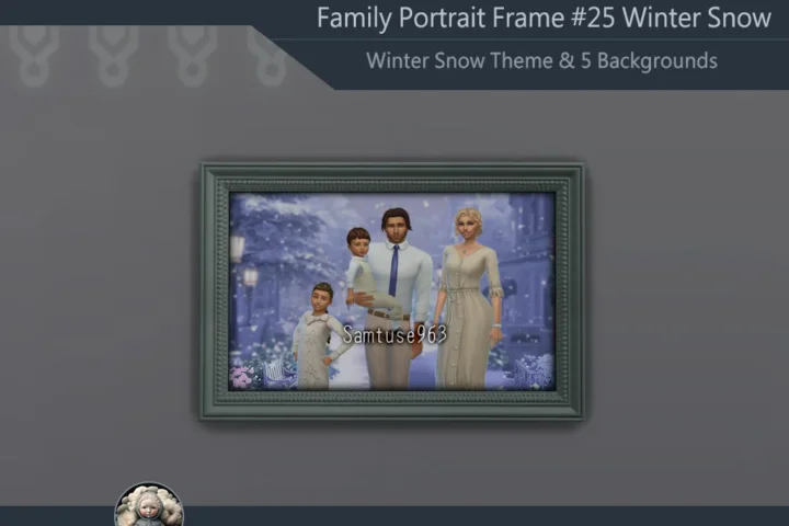Family Portrait Frame #25 Winter Snow Samtuse963