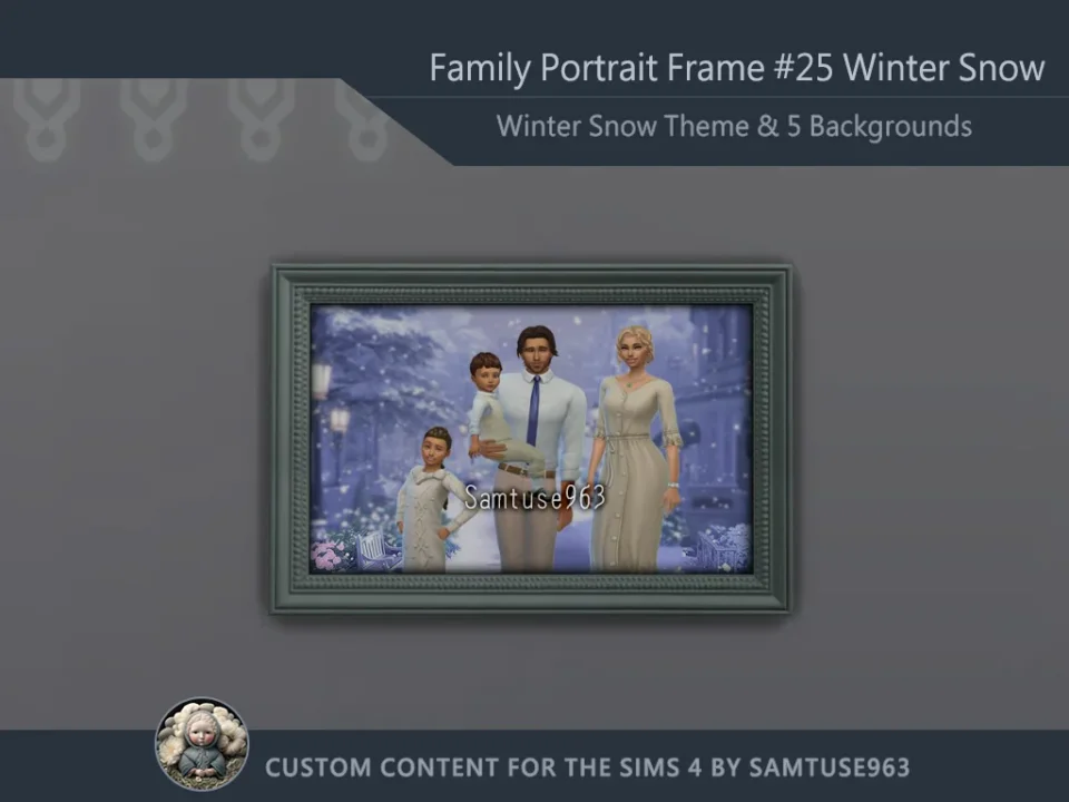 Family Portrait Frame #25 Winter Snow Samtuse963