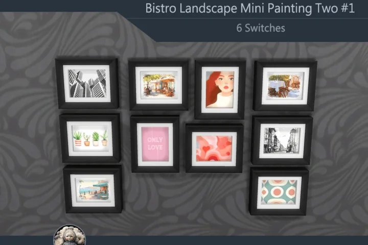 Bistro Landscape Mini Painting Two #1 Extra H Samtuse963