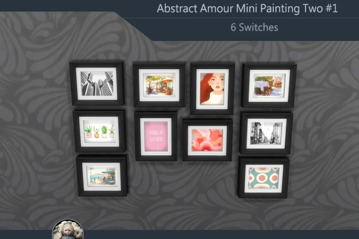 Abstract Amour Mini Painting Two #1 Extra H Samtuse963