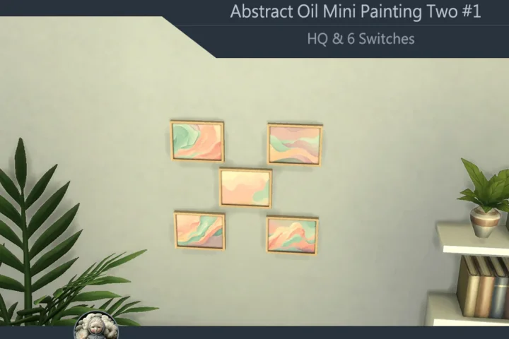 Abstract Oil Mini Painting Two #1 Extra H Samtuse963