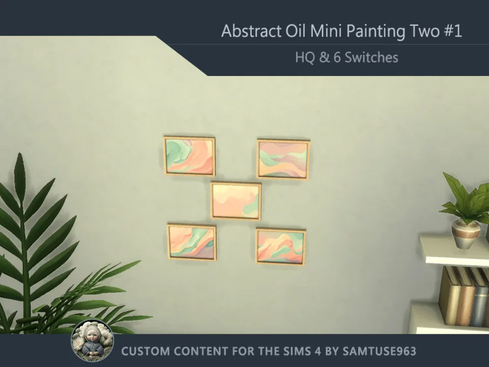 Abstract Oil Mini Painting Two #1 Extra H Samtuse963
