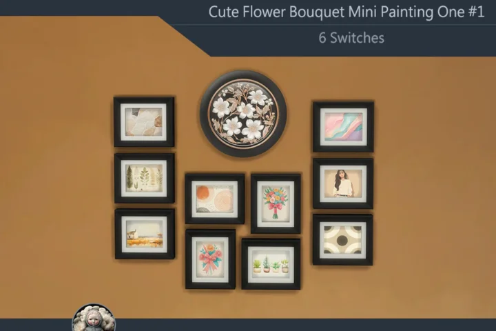 Cute Flower Bouquet Mini Painting One #1 Extra G Samtuse963