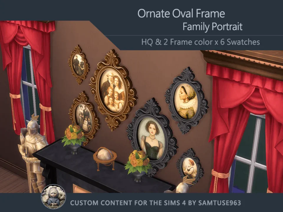 HQ Ornate Oval Frame Family Portrait Sellable Samtuse963