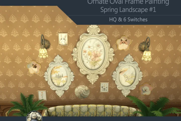 HQ Ornate Oval Frame Painting Spring Landscape #1 Sellable Samtuse963