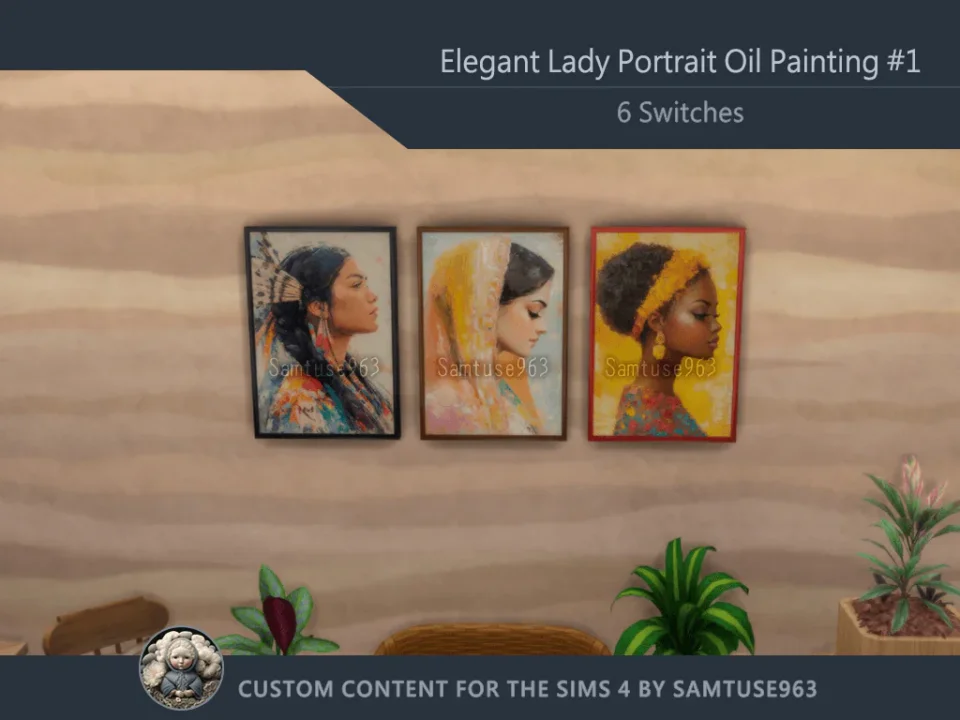 Elegant Lady Portrait Oil Painting #1 Sellable Extra A Samtuse963