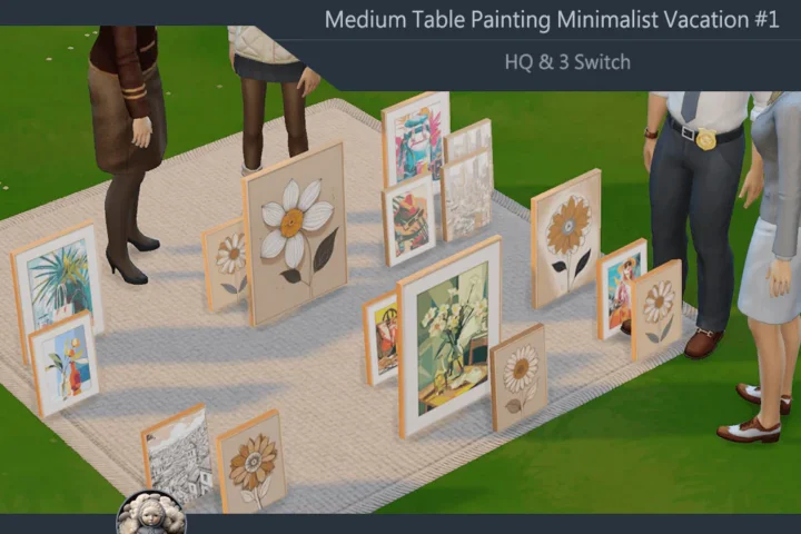 HQ Medium Table Painting Minimalist Vacation #1 Samtuse963