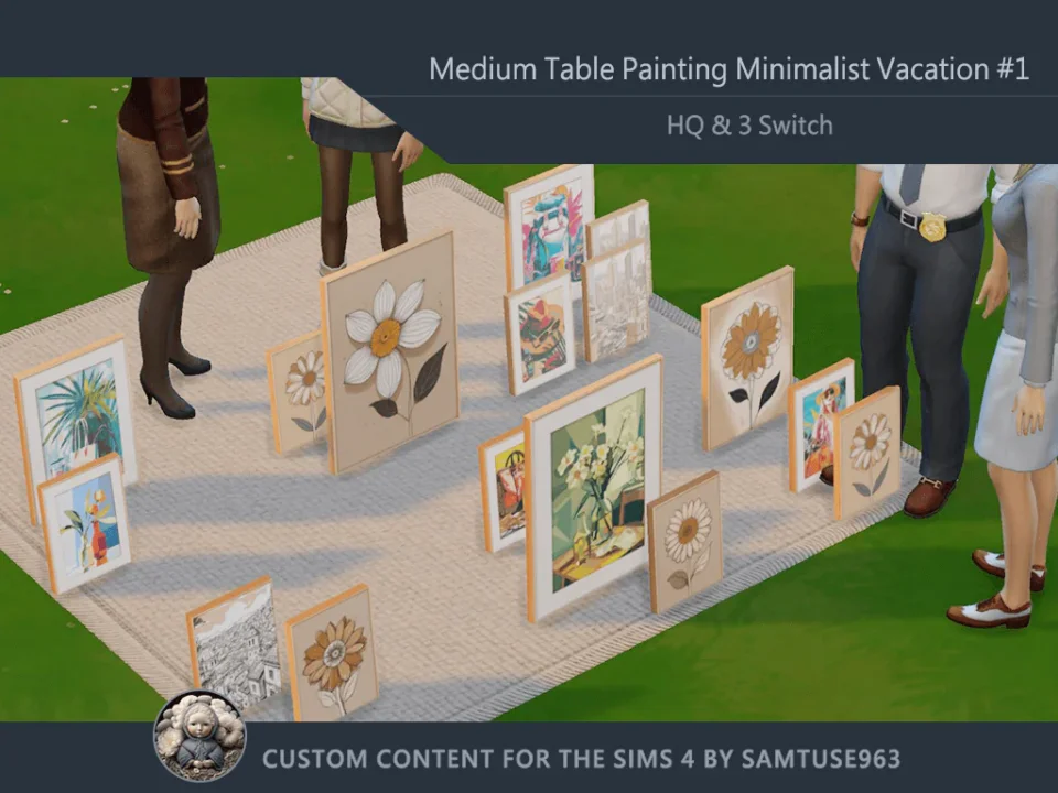 HQ Medium Table Painting Minimalist Vacation #1 Samtuse963