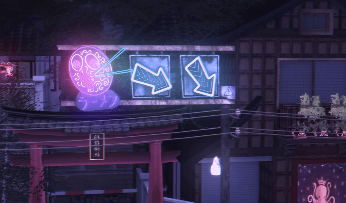 Cyberpunk Restaurant Neon Sign