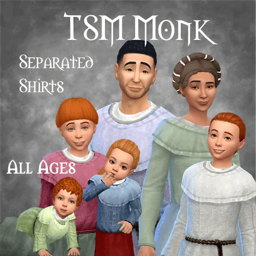 TSM Monk Separated Shirt - 2 versions - all ages.