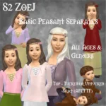 Basic Medieval Peasant Dress for all ages + tops, separated skirt