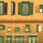 WFS Bavaria Build Set E: Wooden Window Shutters - Open and Closed