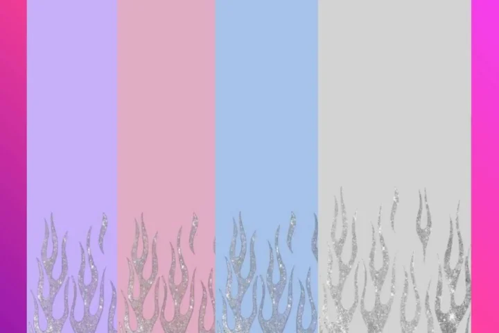 Y2K Glitter Flame Wall - Wallpaper Set