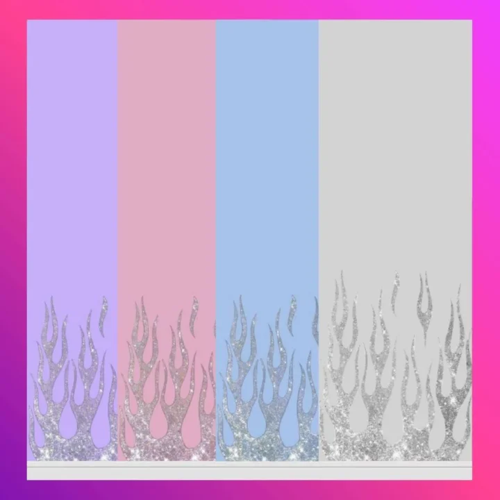 Y2K Glitter Flame Wall - Wallpaper Set