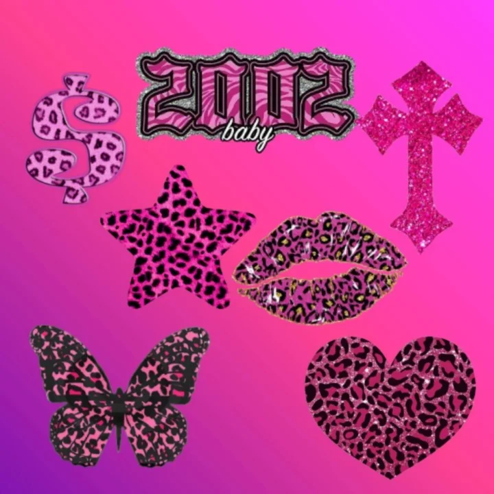 Y2K Decal Set - Hot Pink - Wall Art