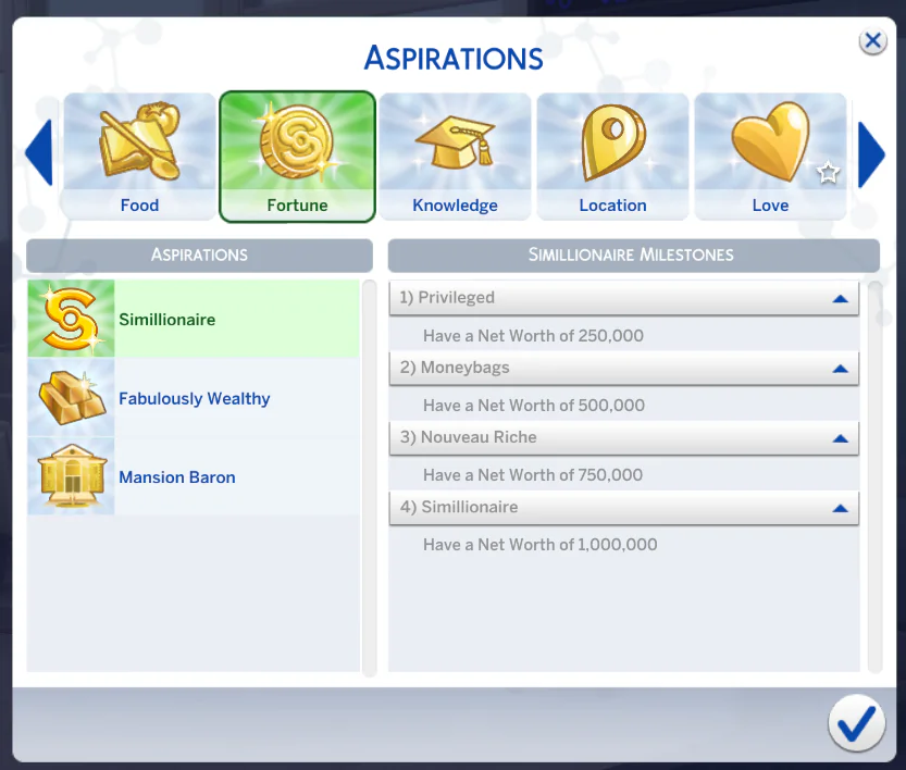 Simillionaire Aspiration