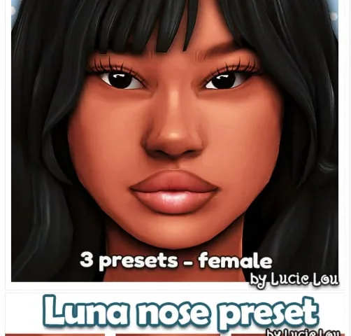 Sims 4 Luna Nose Presets – Lucie Lou