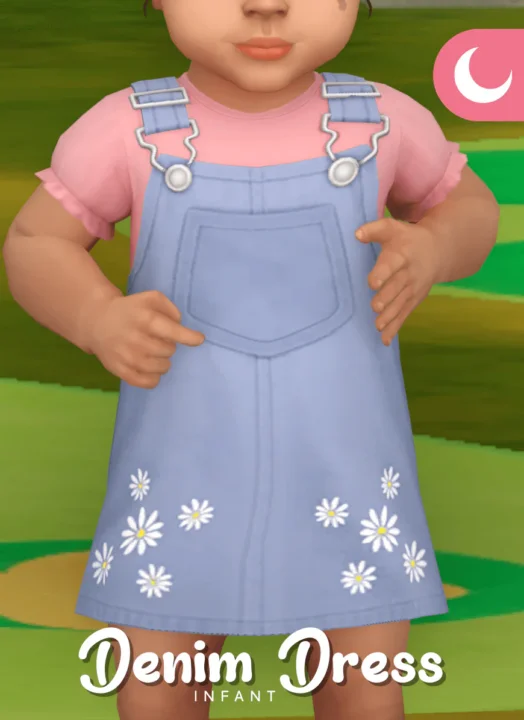 Flower Power Denim Dress for Infants