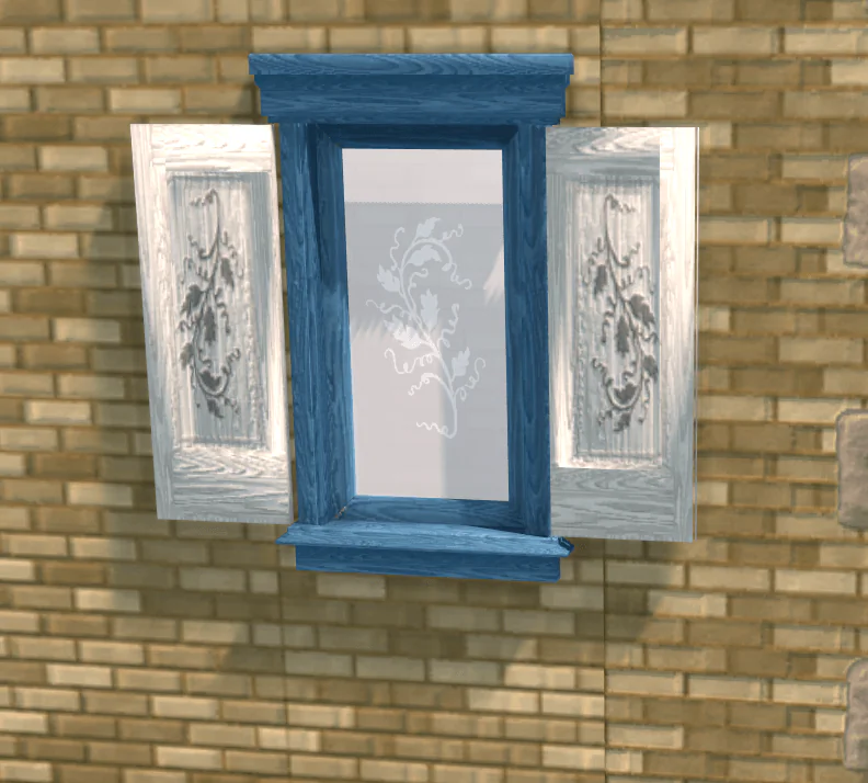 WFS Bavaria Build Set E: Wooden Window Shutters - Open and Closed