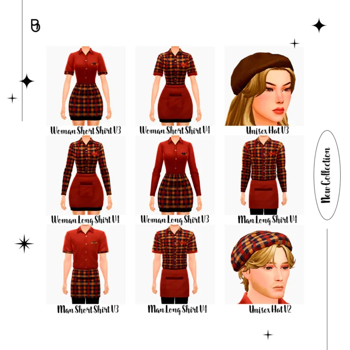 Woman Chef Uniform - Long Sleeves - Version 3